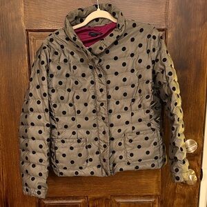Lands' End Gray Polka Dot Jacket